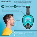 S/M Full - face silicone snorkeling mask, full - dry panoramic snorkeling mirror, camera bracket, large frame anti - leakage and anti - fog swimming mirror set for adults. - RnR Galore