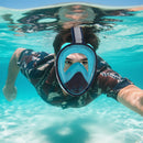 S/M Full - face silicone snorkeling mask, full - dry panoramic snorkeling mirror, camera bracket, large frame anti - leakage and anti - fog swimming mirror set for adults. - RnR Galore