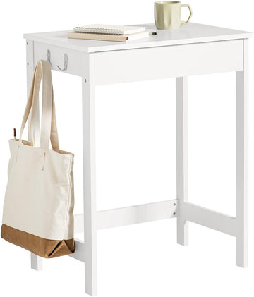Small White Desk with Drawer Hooks - RnR Galore