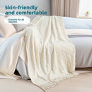 Smoky grey Nordic Knitted Throw Blanket with Tassels 130x230cm Soft Acrylic Diamond Pattern Sofa Cover Bed Runner and Travel Blanket - RnR Galore