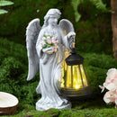 Solar - Powered Angel Lantern Outdoor Light, Resin Waterproof Garden Decorative Light, Walkway and Lawn Mood Light, Garden Statue Ornament for Ambiance - RnR Galore