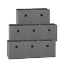 SORTI 27x28x27 CM Grey 8 - Pack Foldable Storage Cubes - Fabric Bookcase Organizers for Toys and More - RnR Galore