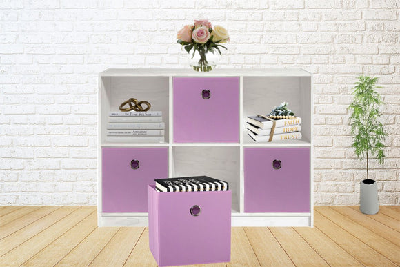 SORTI 27x28x27 CM Light Pink 8 - Pack Foldable Storage Cubes - Fabric Bookcase Organizers for Toys and More - RnR Galore