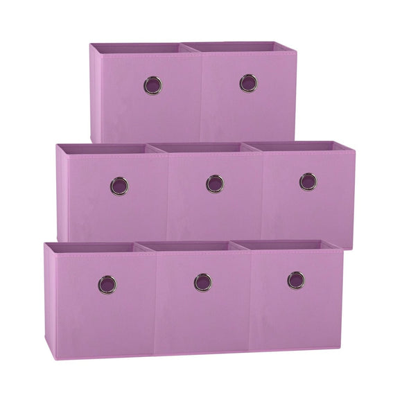 SORTI 27x28x27 CM Light Pink 8 - Pack Foldable Storage Cubes - Fabric Bookcase Organizers for Toys and More - RnR Galore