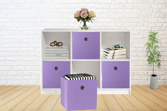 SORTI 27x28x27 CM Light Purple 8 - Pack Foldable Storage Cubes - Fabric Bookcase Organizers for Toys and More - RnR Galore