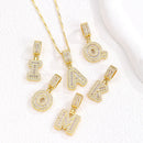 Sparkling Cubic Zirconia Initial Letter Necklace Set - Gold Plated Two - Piece Design(B) - RnR Galore