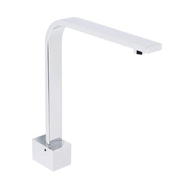 Square Chrome Gooseneck Arm Wall Mounted Swivel Bathtub Spout Faucet Outlet Set - RnR Galore