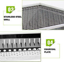 Stainless Steel Portable Outdoor BBQ Barbecue Grill Set Charcoal Kebab Picnic Camping Sets Medium - RnR Galore