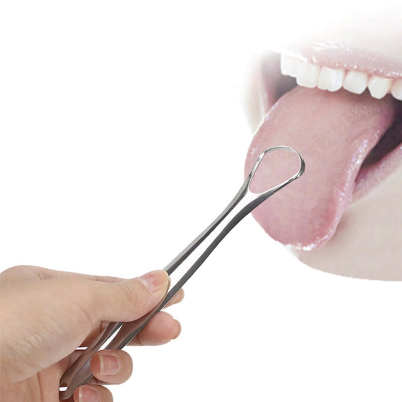 Stainless Steel Tongue Scraper Cleaner Oral Hygiene Reduce Bad Breath Metal Tool - RnR Galore