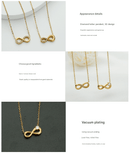 Style 1 Gold Infinity Necklace for Women - Dainty Titanium Steel Pendant with Sparkling Cubic Zirconia - RnR Galore