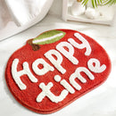 Super Absorbent Microfiber Bath Mat - Non - Slip TPR Backing, Machine Washable, Fun Fruit Designs(Red apple 50*60cm) - RnR Galore