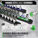 SWANLAKE 6 - Piece Swivel Socket Organiser Set, 1/4 - Inch x 26 Clips, 3/8 - Inch x 26 Clips, 1/2 - Inch x 22 Clips, Premium Quality Socket Storage Holders - RnR Galore