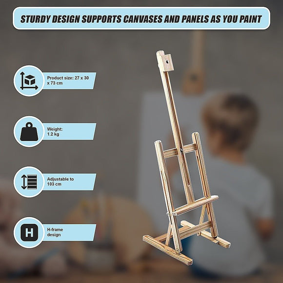 Tabletop Easel Wood Studio H - Frame Artist Art Display Painting Shop Tripod Stand Wedding - RnR Galore