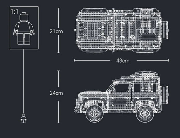 Technical Rover Defender Collector'S Building Blocks Set - RnR Galore