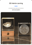 The Big Dipper Luminous 3D Crystal Cube Night Light - Laser Engraved Artwork with Solid Wood Base - RnR Galore