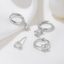 Three - piece set Gold Delicate CZ Earring Stacking Set - Huggie Hoops & Studs for Multiple Piercings - RnR Galore