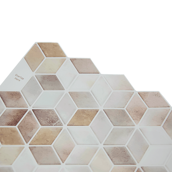 Tiles 3D Peel and Stick Wall Tile Shell Mosaic 10 Sheets - RnR Galore