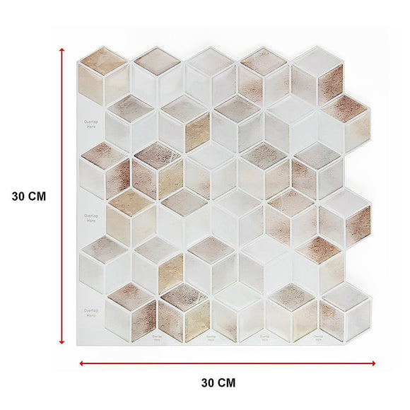 Tiles 3D Peel and Stick Wall Tile Shell Mosaic 10 Sheets - RnR Galore