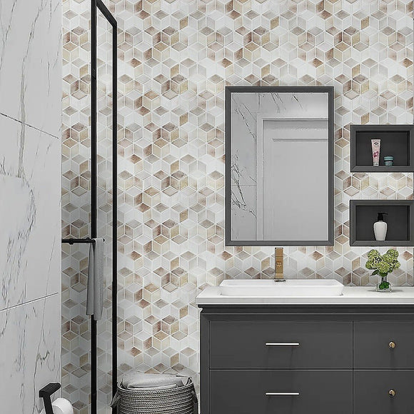 Tiles 3D Peel and Stick Wall Tile Shell Mosaic 10 Sheets - RnR Galore