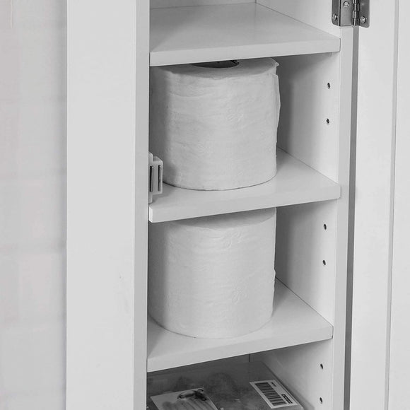 Toilet Paper Holder with Storage, Freestanding Cabinet, Toilet Brush Holder and Toilet Paper Dispenser 20x100x18 cm - RnR Galore