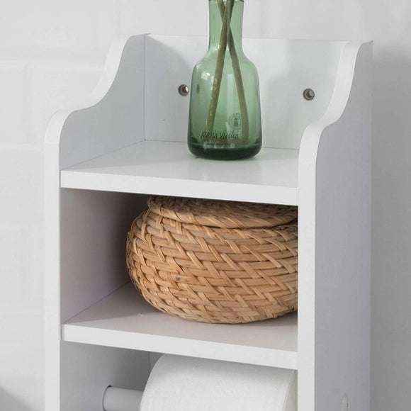 Toilet Paper Holder with Storage, Freestanding Cabinet, Toilet Brush Holder and Toilet Paper Dispenser 20x100x18 cm - RnR Galore
