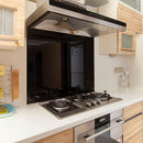 Toughened 60cm x 70cm Black Glass Kitchen Splashback - RnR Galore
