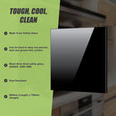 Toughened 60cm x 75cm Black Glass Kitchen Splashback - RnR Galore