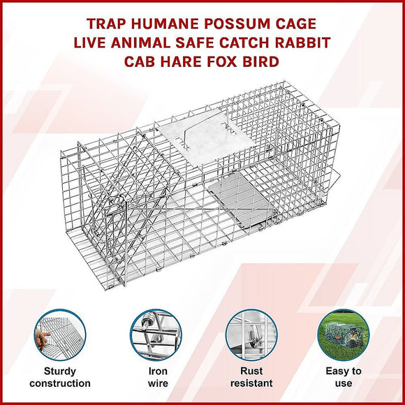 Trap Humane Possum Cage Live Animal Safe Catch Rabbit Cat Hare Fox Bird - RnR Galore