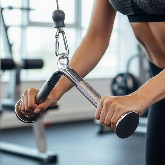 Triceps Press Push Down Bar – Gym Cable Attachment for Arm & Strength Training - RnR Galore