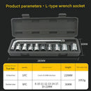 Two 10 - piece L - shaped socket wrench sets - 1/2" drive chrome vanadium steel with metric sockets and housings(gray) - RnR Galore