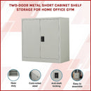 Two - Door Metal Short Cabinet Shelf Storage for Home Office Gym - RnR Galore