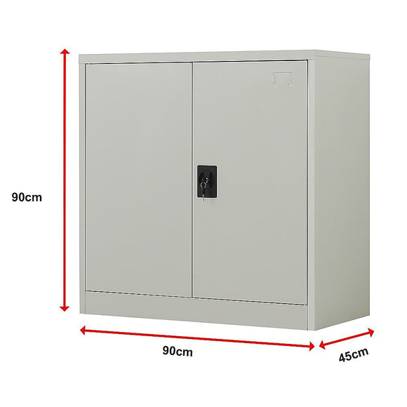 Two - Door Metal Short Cabinet Shelf Storage for Home Office Gym - RnR Galore