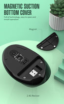 Two Ergonomic Vertical Wireless Mouse - Dual Mode (2.4G & Bluetooth), 5 Adjustable DPI, Silent Clicks, Rechargeable(white) - RnR Galore
