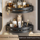 Two layers of gun gray Premium No - Drill Corner Shower Caddy - Thickened ABS Bathroom Storage Shelf with Hooks, Quick Wall Mount Organiser - RnR Galore