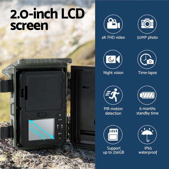 UL - tech Solar Trail Camera 4K 50MP Wildlife - RnR Galore