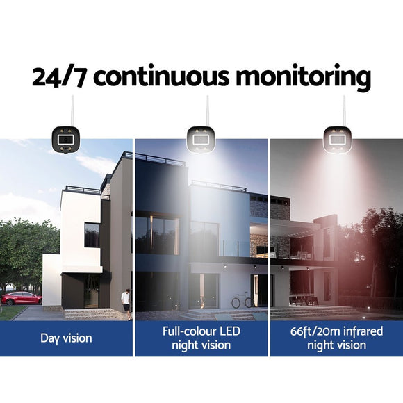 UL - tech Wireless CCTV Security System 8CH NVR 3MP 4 Square Cameras 1TB - RnR Galore