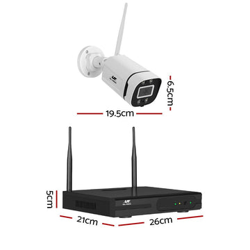 UL - tech Wireless CCTV Security System 8CH NVR 3MP 4 Square Cameras 1TB - RnR Galore