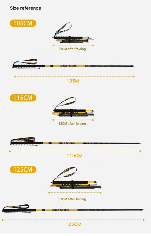 Ultralight Carbon Fiber Foldable Trail Running & Hiking Pole(blue Recommended height range 175 - 185cm) - RnR Galore
