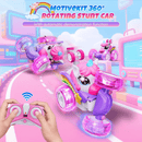 Unicorn remote control car for girls, 360° rotating four - wheel drive stunt remote control car with cute lights, rechargeable toy - children's birthday gift - RnR Galore