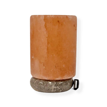 USB Colour Changing Salt Himalayan Lamp - Cylinder Shape Pink Rock LED Light - RnR Galore