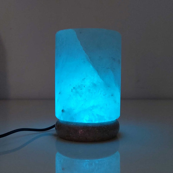 USB Colour Changing Salt Himalayan Lamp - Cylinder Shape Pink Rock LED Light - RnR Galore