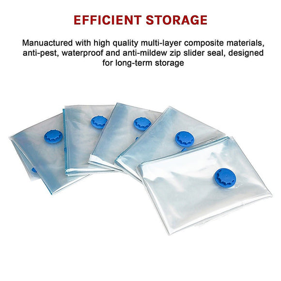 Vacuum Bags Clothes Sealed Clothing Bag Travel Compact Storage Space Saver x12 - RnR Galore