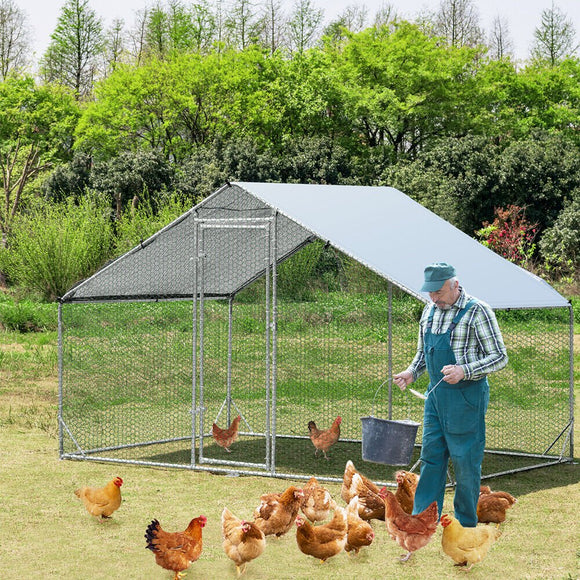 VaKa 3x2x1.95m Metal Walk - in Chicken Coop Rabbit Hutch Cage Hen House Chook Au - RnR Galore