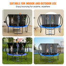 VEVOR 10FT Trampoline, 330 lbs Trampoline with Enclosure Net, Ladder, and Curved Pole, Heavy Duty Trampoline with Jumping Mat and Spring Cover Padding, Outdoor Recreational Trampolines for Kids Adults - RnR Galore