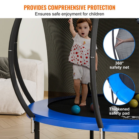 VEVOR 10FT Trampoline, 330 lbs Trampoline with Enclosure Net, Ladder, and Curved Pole, Heavy Duty Trampoline with Jumping Mat and Spring Cover Padding, Outdoor Recreational Trampolines for Kids Adults - RnR Galore