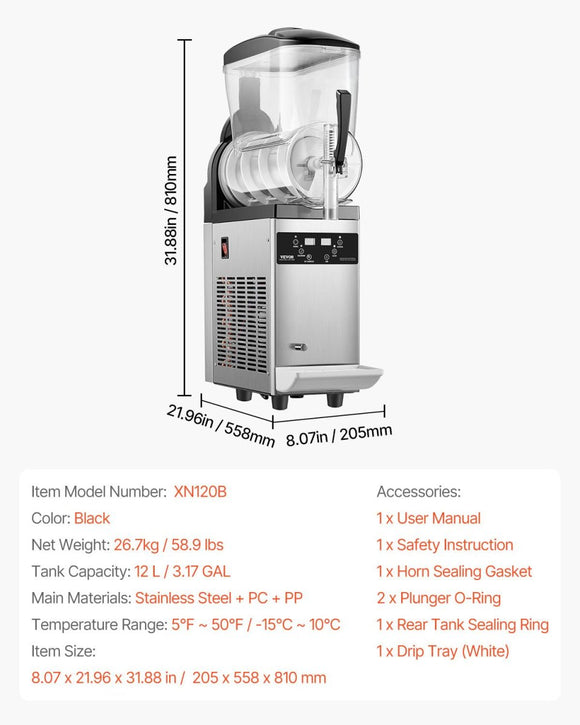 VEVOR 12L Commercial Slushy Machine Margarita Smoothie Frozen Drink Maker - RnR Galore