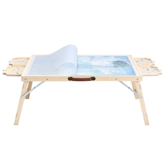 VEVOR 1500 Piece Puzzle Board with Folding Leg Portable Wooden Jigsaw 86x63cm - RnR Galore
