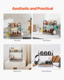 VEVOR 2 Tier Coffee Bar Organizer for Countertop w/ 12 Movable Hooks Mug Holder - RnR Galore