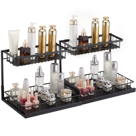 VEVOR 2 - Tier Wire Pull Out Cabinet Under Sink Basket Organizer 10.7"x14.2" 2PCS - RnR Galore