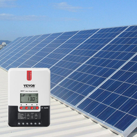 VEVOR 20A MPPT Solar Charge Controller with LCD Display - for Sealed, Gel, Flooded, Lithium Battery - RnR Galore